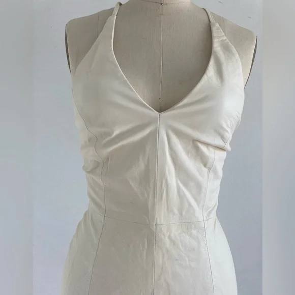 BIRD BY JUICY COUTURE LEATHER HALTER DRESS - Picture 2 of 15